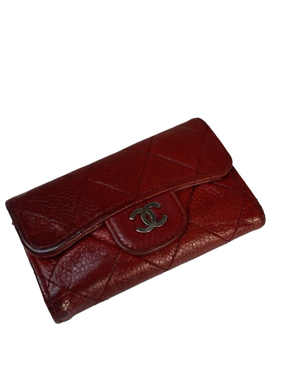 【6db1390-k】シャネル 長財布 カンボン ラムスキン ブラック シルバー金具【中古】レディース C (やや傷や汚れあり)】☆最終価格【6db1390-k】シャネル 長財布