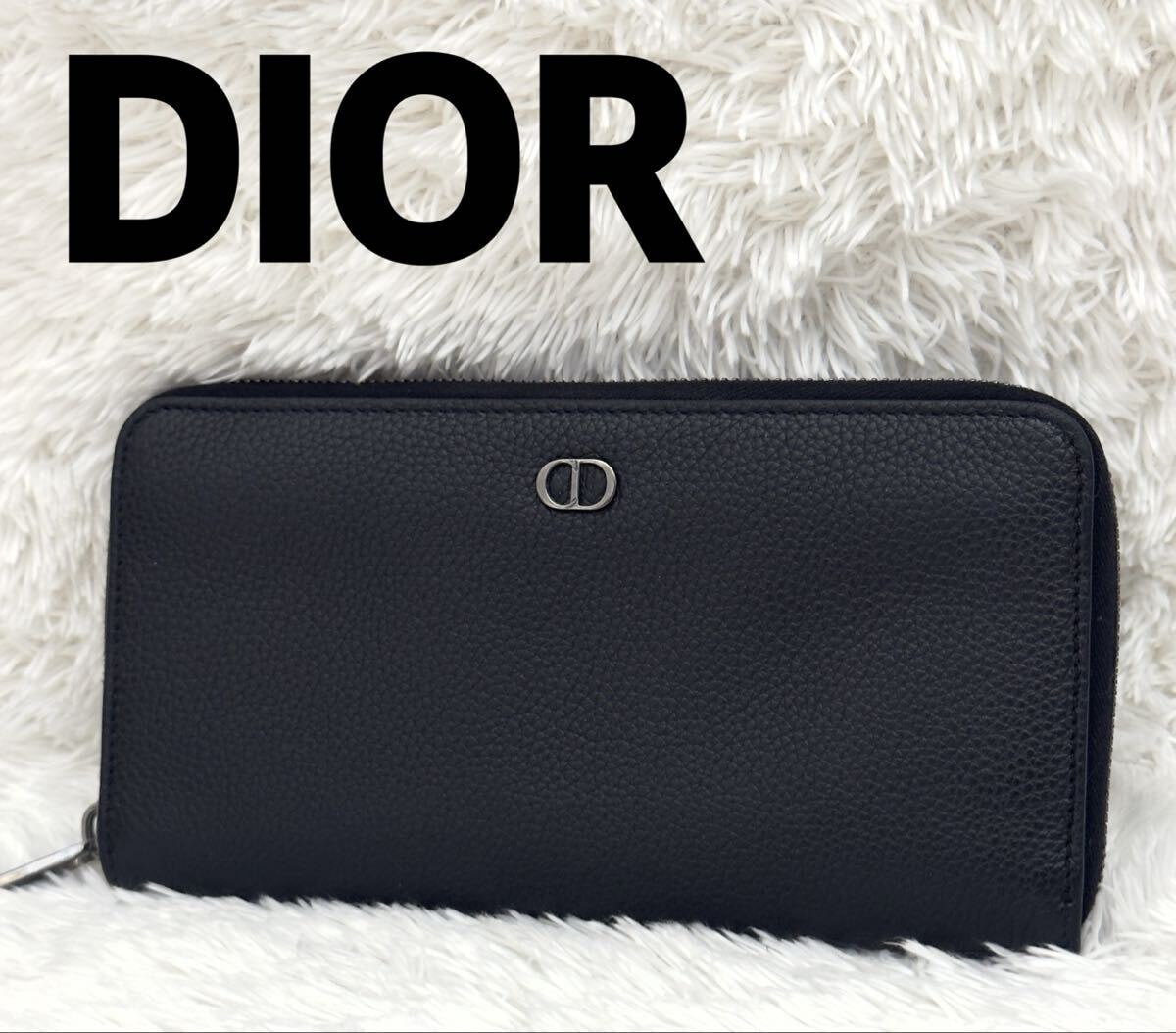 ☆現行☆DIOR ディオール CD ICON ラウンドファスナー 財布 レザー ブラック 