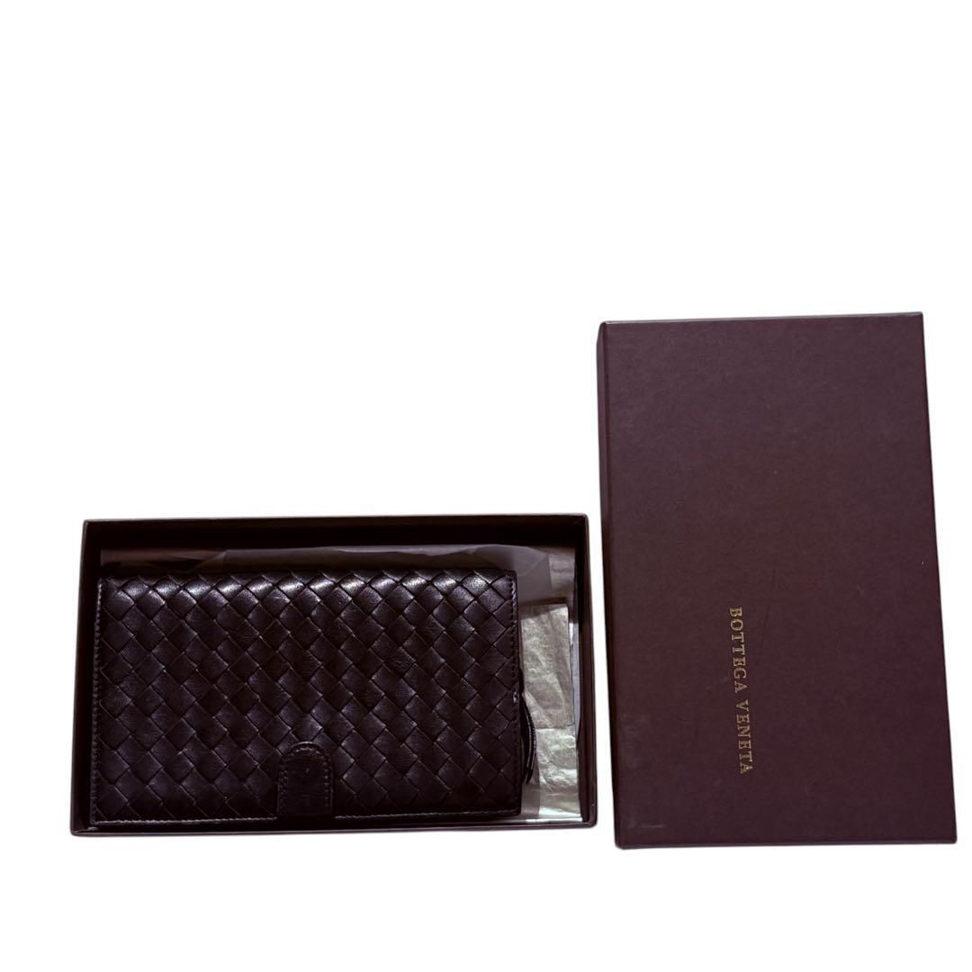 Bottega Venetaボッテガイントレチャート長財布ブラック箱付美品