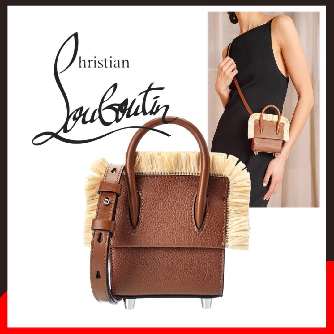 ○★新品未使用 クリスチャン ルブタン パロマトップハンドルナノ ミニショルダー ブラウン 2wayハンドバッグ（Christian Louboutin）○●
