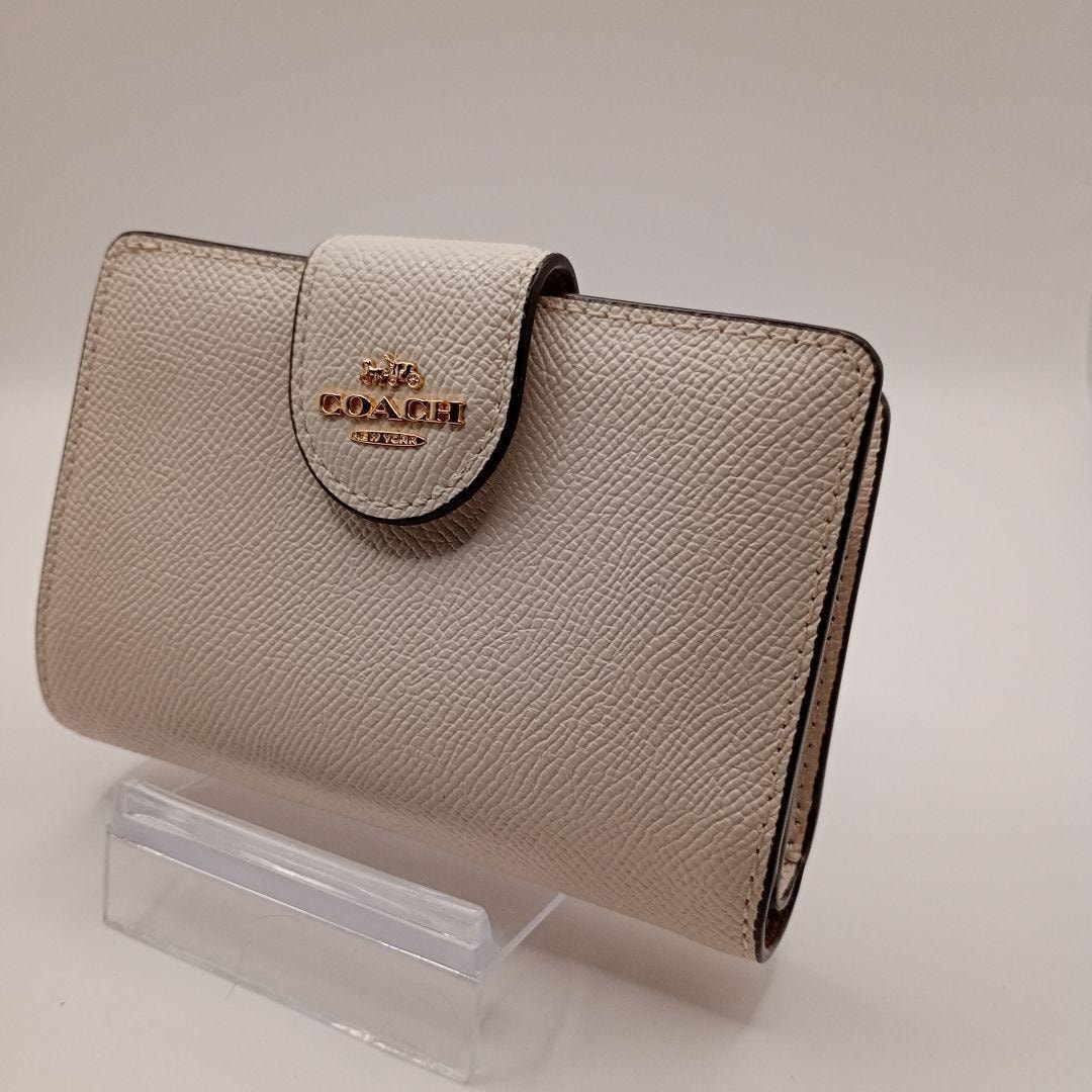 COACH コーチ 二つ折り財布 ウォレット ホワイト ゴールド金具