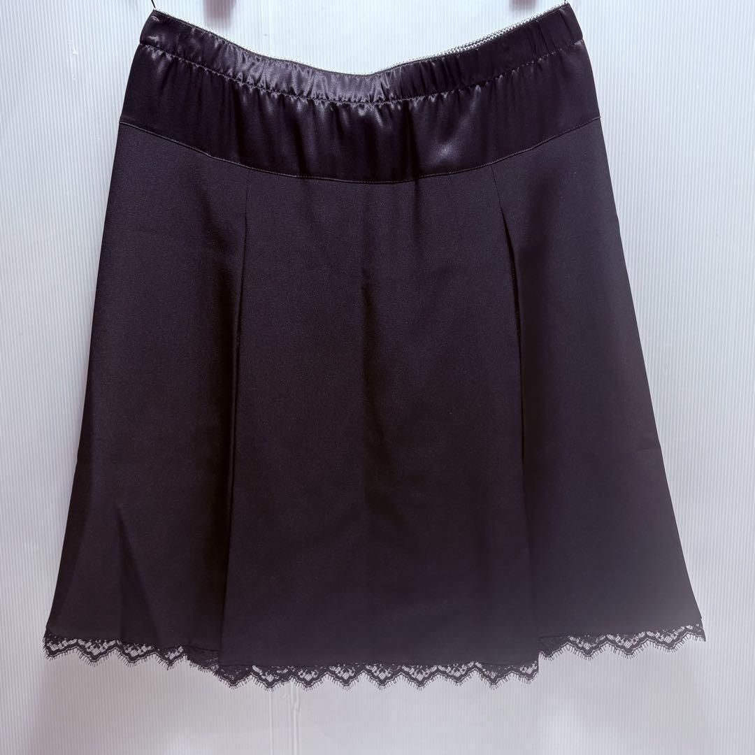 Louis Vuittonスカート黒レース フランス製M VCCW07極美品