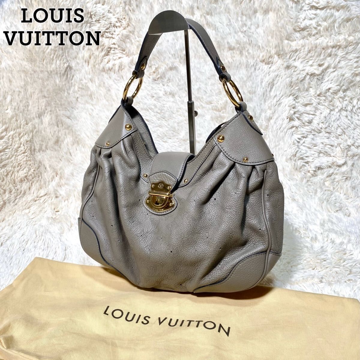 【良品】★LOUIS VUITTON ルイヴィトン★マヒナ ソーラーPM ワンショルダーバッグ★本革 レザー トープ ハンドバッグ ゴールド金具 肩掛け
