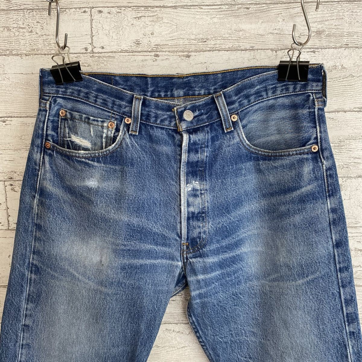 90's リーバイス501 USA製 W34 ストレート ジーンズ デニム 鬼ヒゲ　色落ち抜群　ゴールデンサイズ