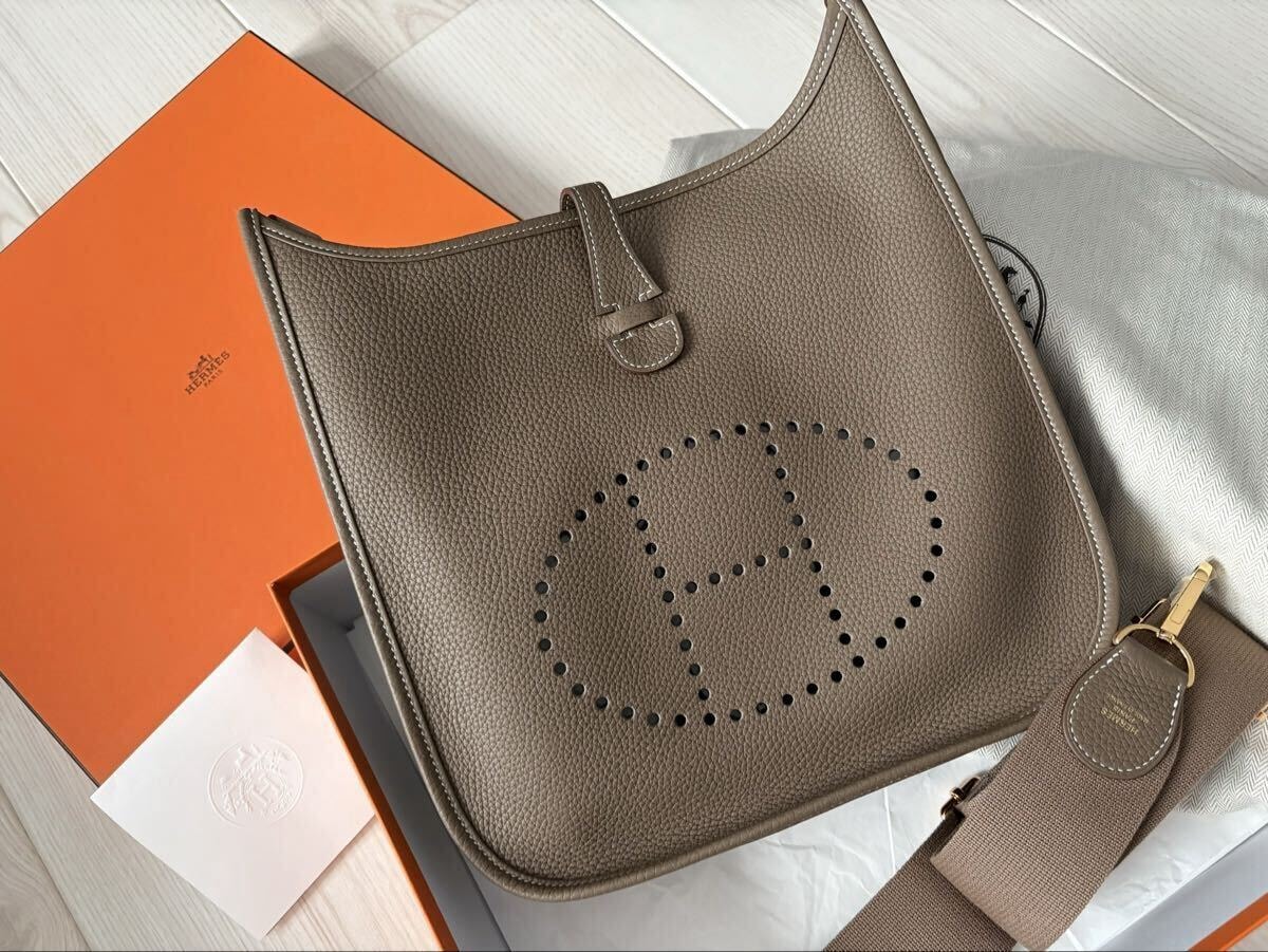 新品未使用品　ERMES エブリン　29 エトゥープ　ゴールド金具　Ｋ刻印　エルメス
