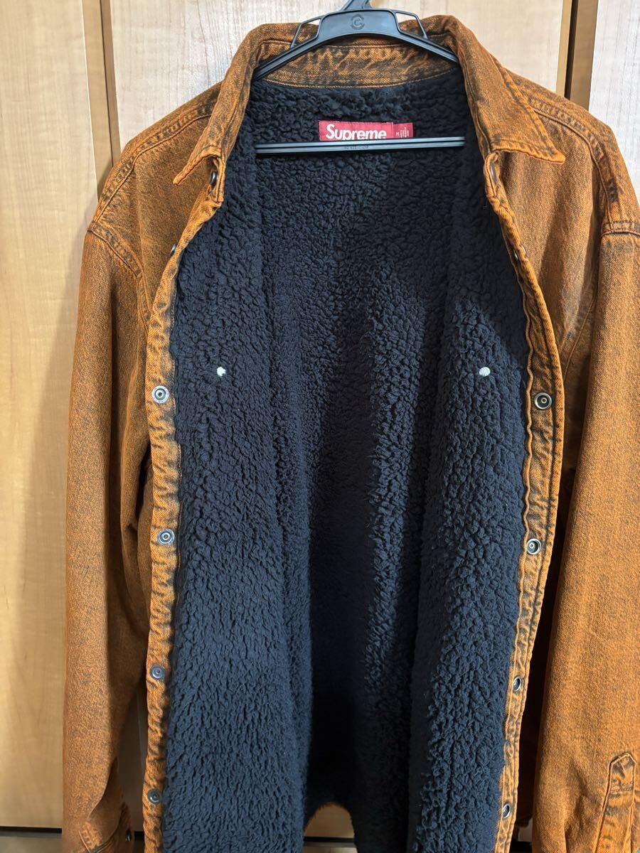  supreme25fwシャツ 裏ボアオレンジ