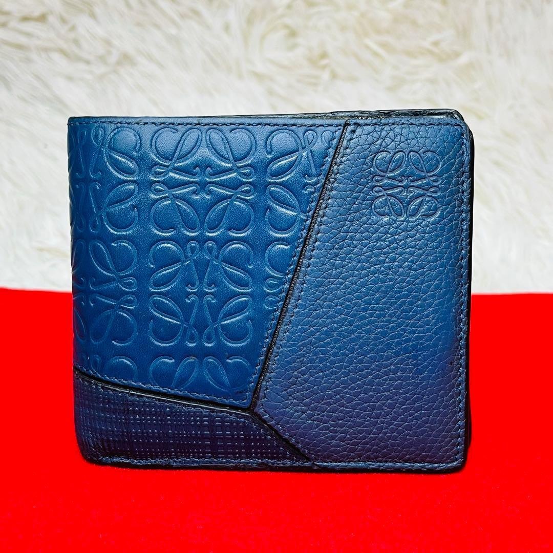 LOEWE ロエベ パズル リピートアナグラム コンパクトウォレット ネイビー