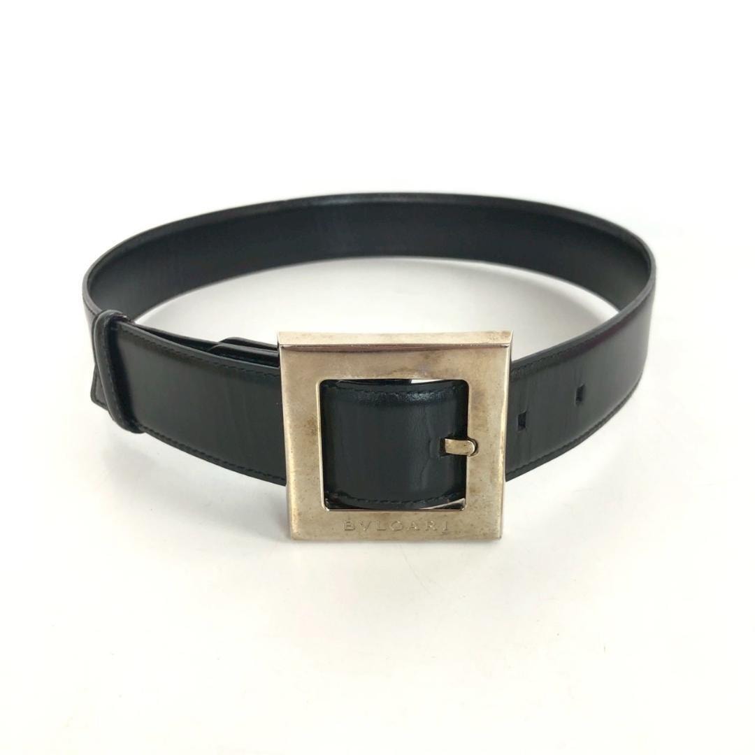 C (やや傷や汚れあり)】BVLGARI ブルガリ ベルト スクエアバックル