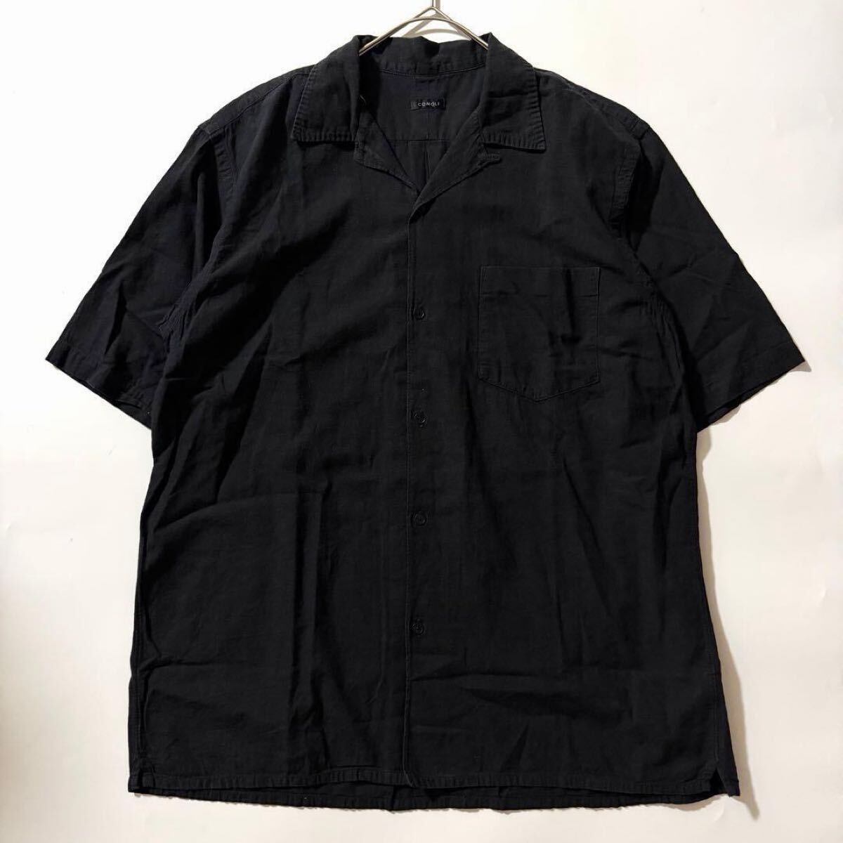 NICENESS S.Thom Heather Chambray Open-Collar Shirt 