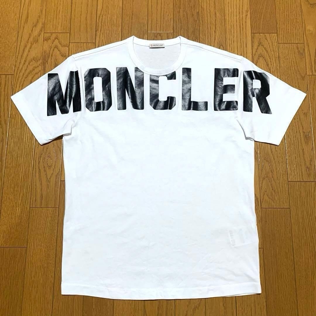 極美品］モンクレール Tシャツ ロゴ 白 ホワイト S 国内正規品4S438 
