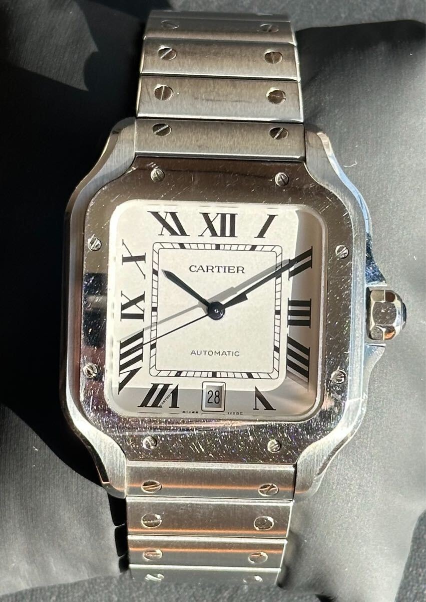 サントス　ドゥ　カルティエ　LM 白文字盤WSSA0009 CARTIER SS