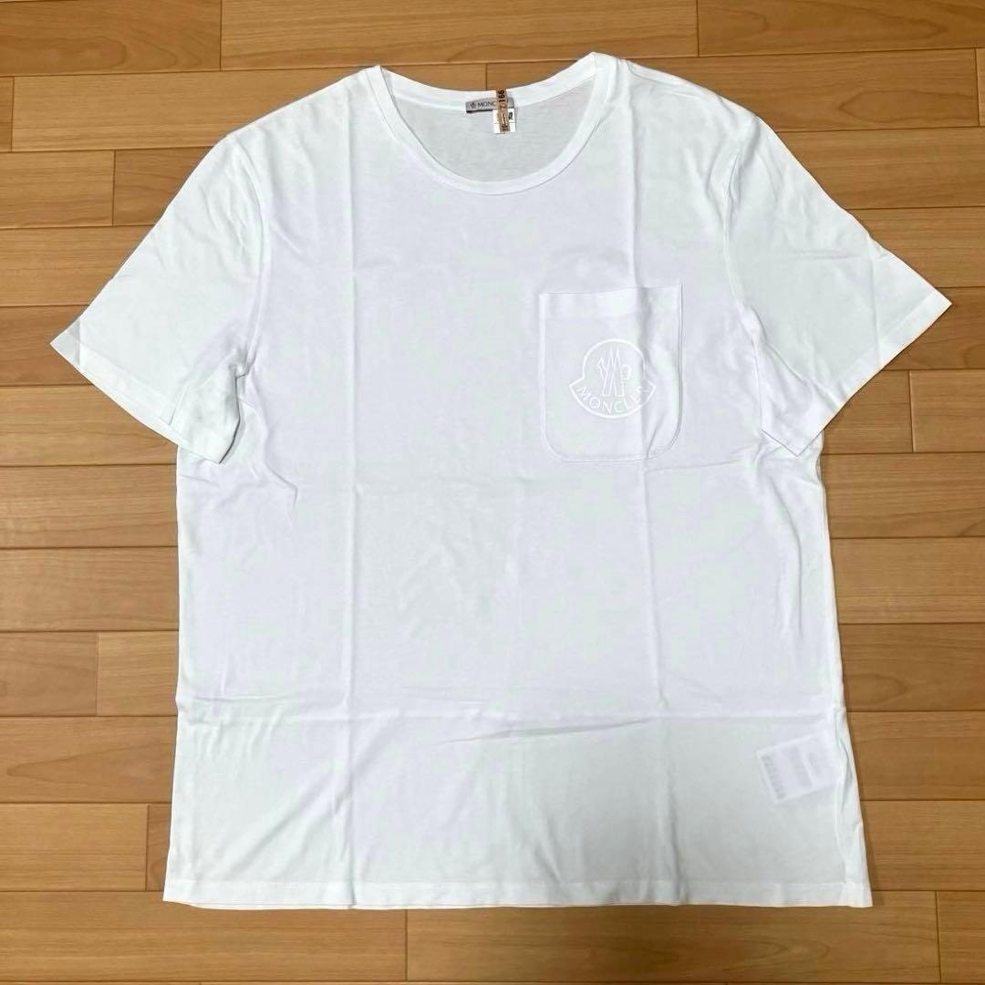〔美品〕モンクレール　ホワイト XL ロゴポケット Tシャツ　3S467