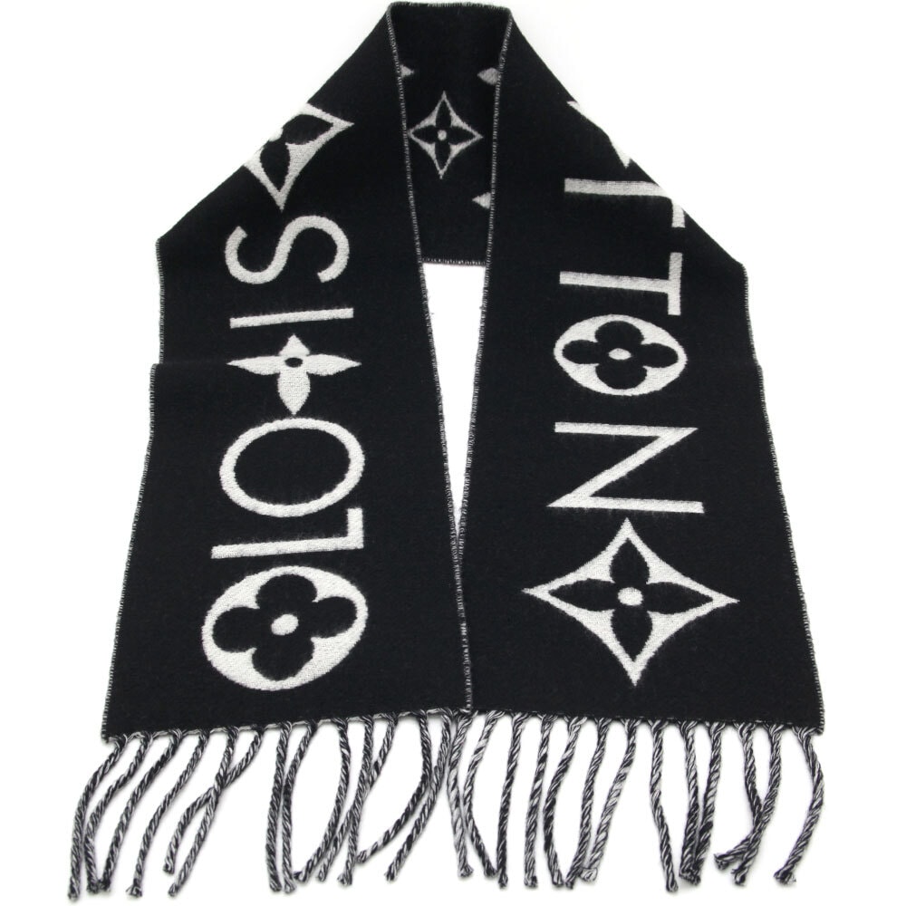 ヴィトン Vuitton モノグラム カシミヤ マフラー ブラック MB24 ヴィトン Vuitton モノグラム カシミヤ マフラー ブラック MB24 - メルカリ