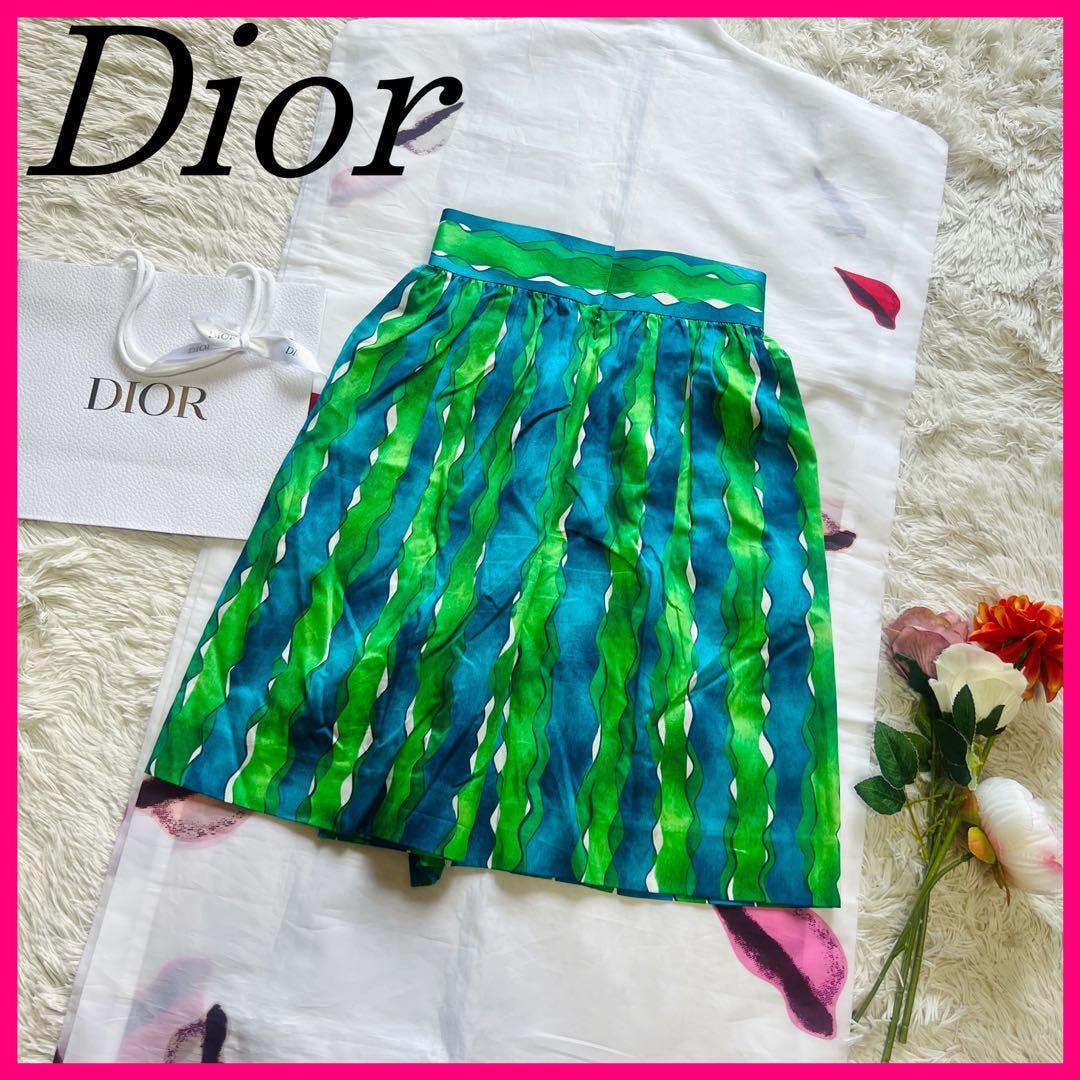 【美品】Christian Dior ハーフパンツ 総柄 グリーン S　クリスチャンディオール