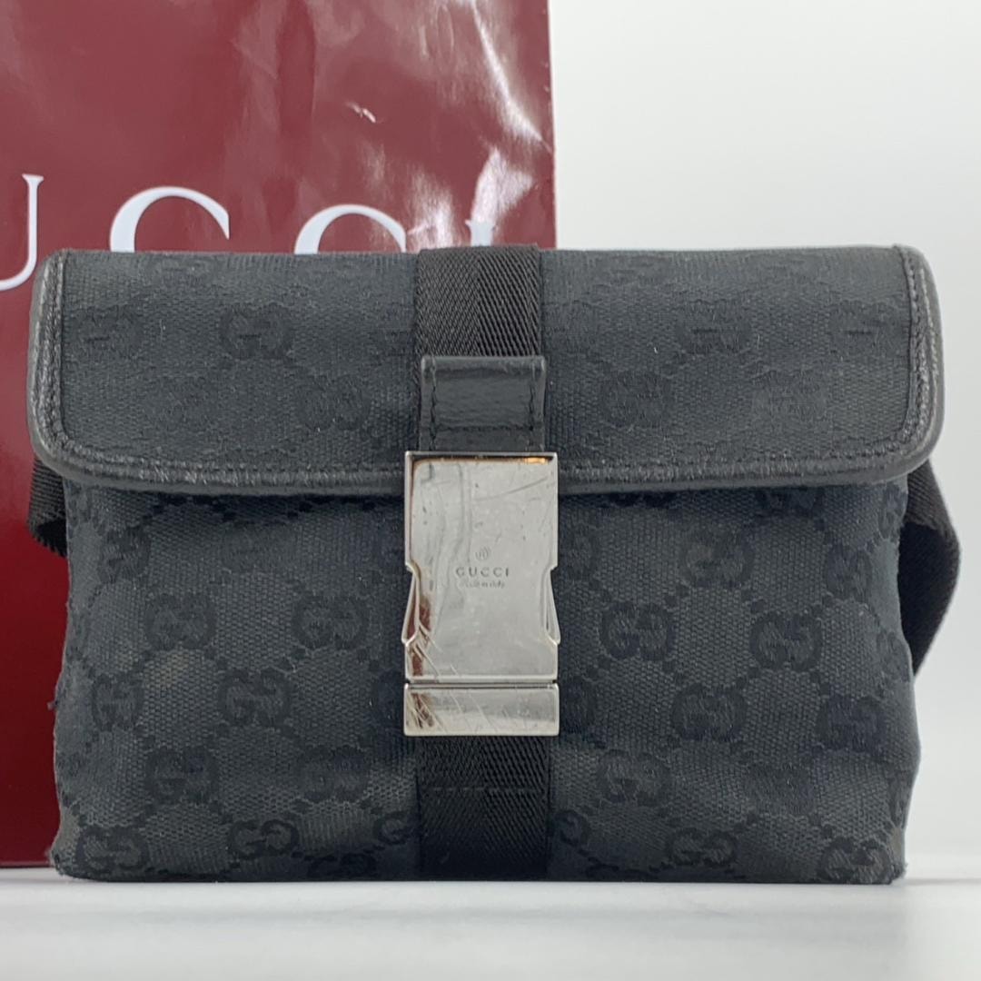 B (目立った傷や汚れなし)】美品 GUCCI グッチ ブラック 黒 シルバー