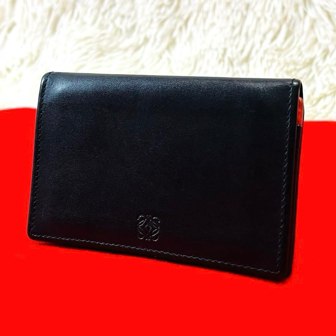 LOEWE ロエベ 名刺入れ アナグラムロゴ レザー ブラック