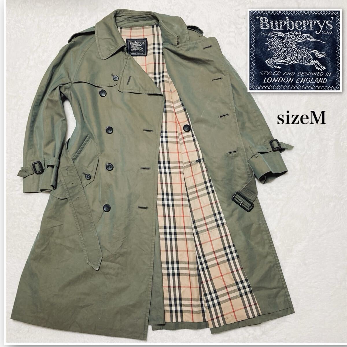 D (傷や汚れあり)】Burberrys バーバリー ダブルトレンチコート メンズ