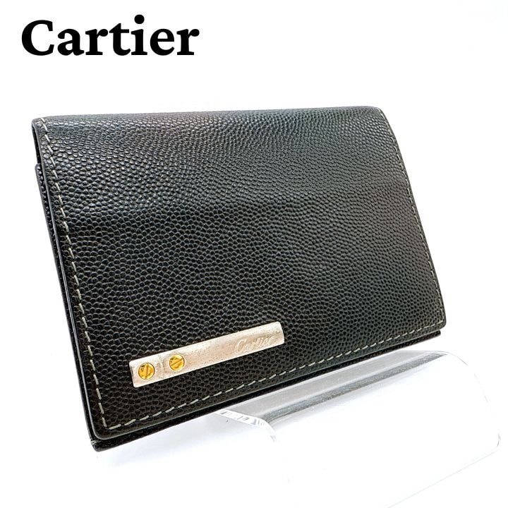 A (未使用に近い)】Cartier カルティエ サントス ドゥ レザー カード
