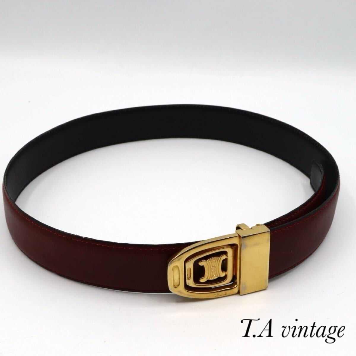 GUCCI 美品　セリーヌ　トリオンフ　レザー　ベルト　ボルドー　ブラック