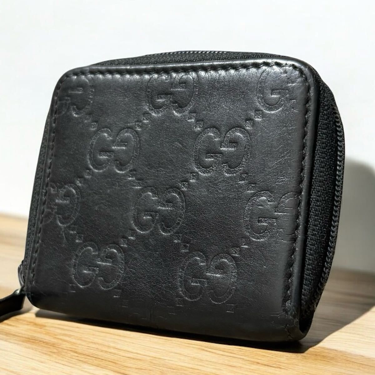 o29　GUCCI　グッチ　コインケース　グッチシマ　ブラック 小銭入れ