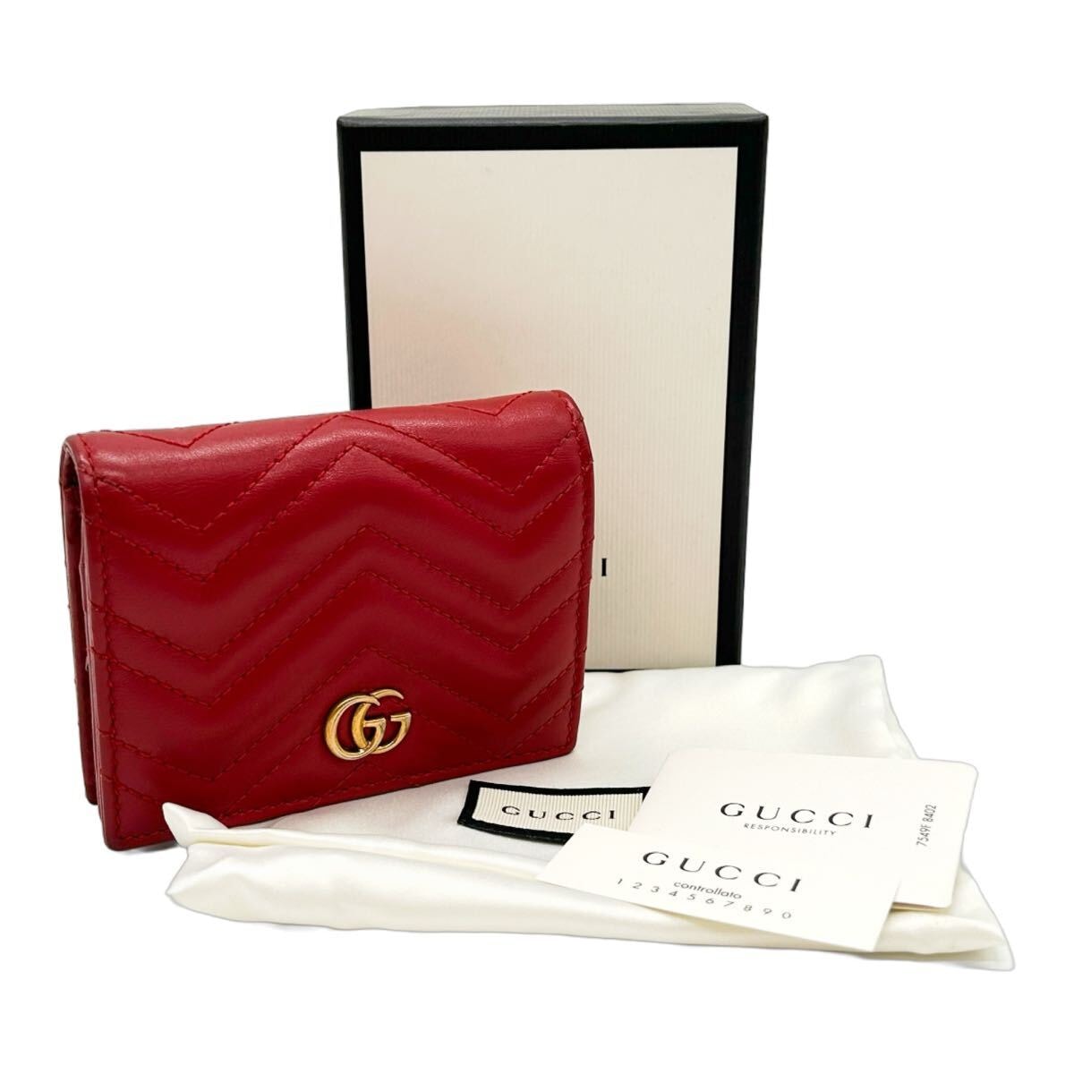 ✨GUCCI✨　グッチ　折り財布　コンパクトウォレット　赤　レッド GUCCI折りたたみ赤財布