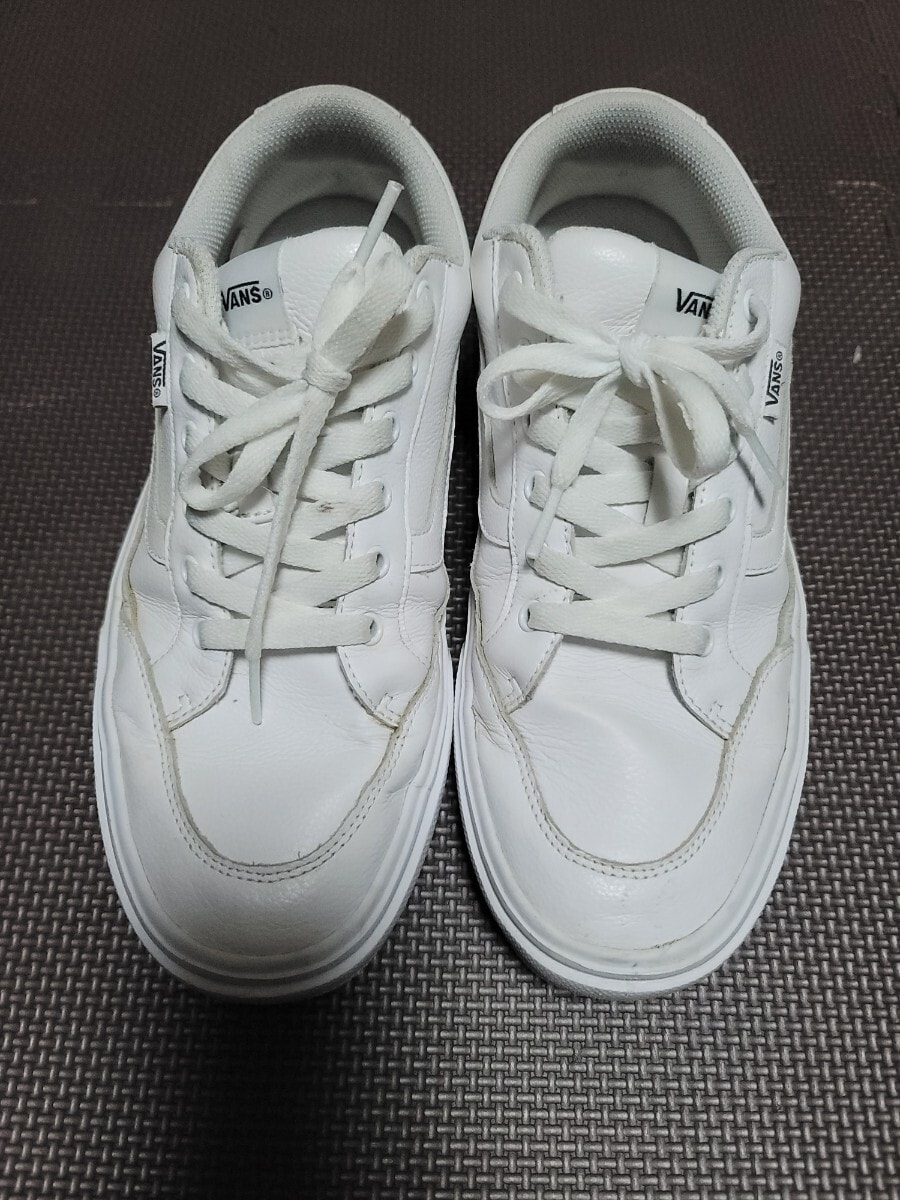 VANS ホワイト スニーカー レザー 天然皮革 白 バンズ ホワイトスニーカー 27.5