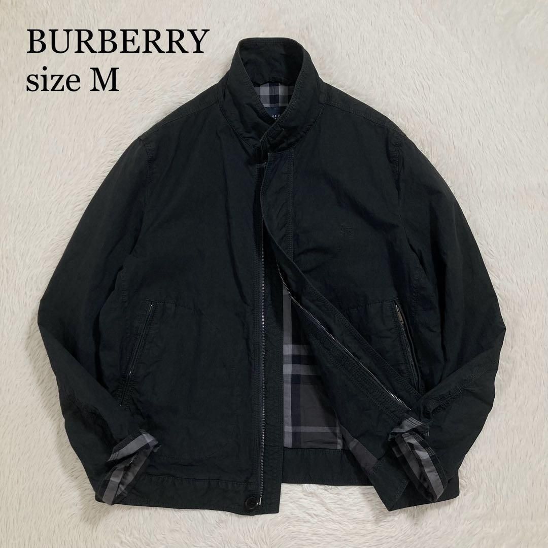 美品 BURBERRY バーバリー スイングトップ ブルゾン ホースロゴ ノバチェック シルク混
