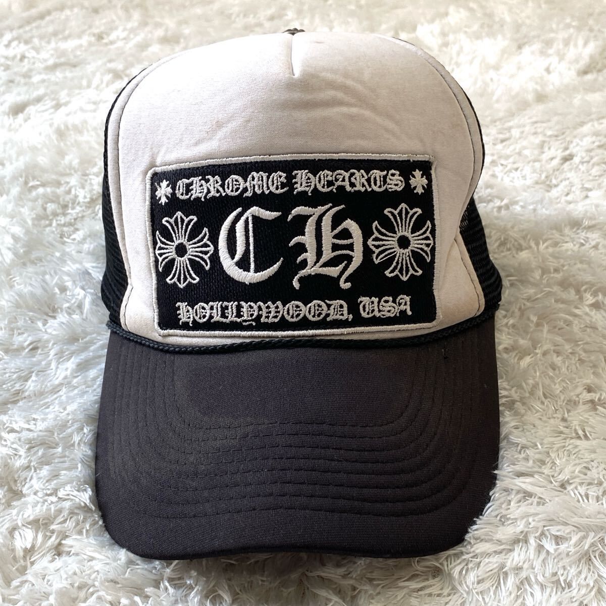 CHROME HEARTS メッシュキャップ OTTO 正規品 クロムハーツ スリースター レザーパッチ トラッカー キャップ