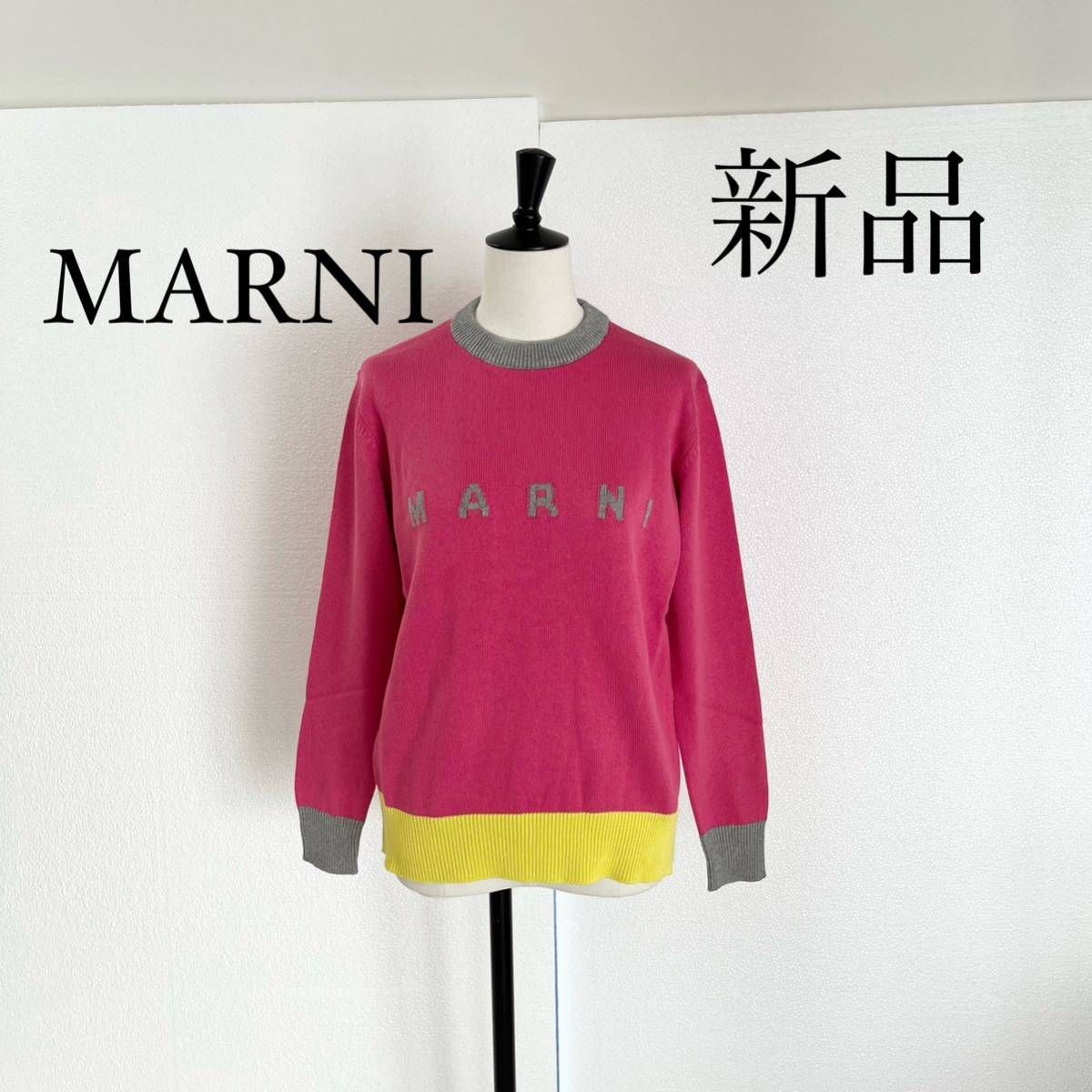 MARNI マルニ ロゴ入りニット　セーター　XSサイズ　ピンク