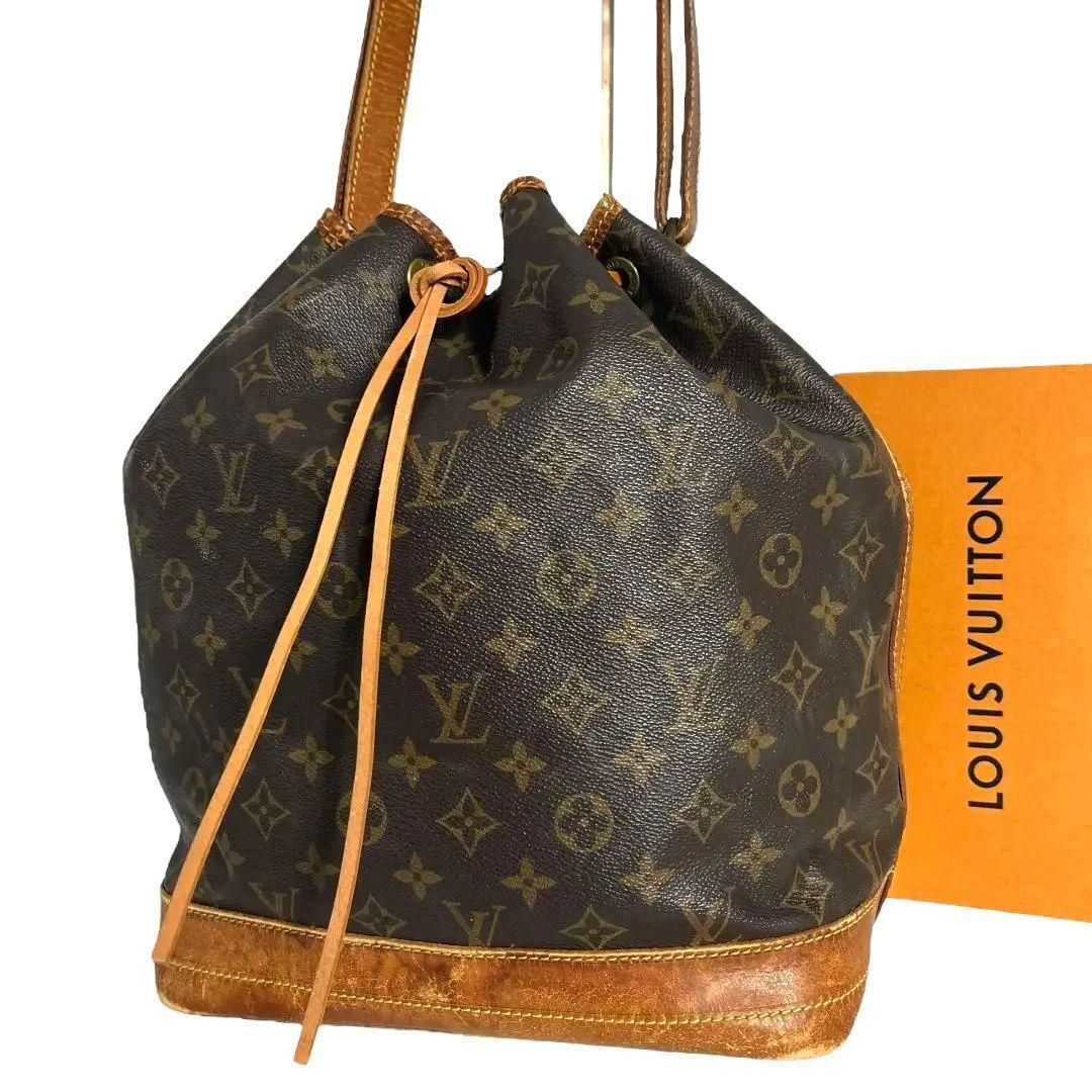 【鑑定済】ルイヴィトン　LOUIS VUITTON　モノグラム　ノエ　ショルダーバッグ　ハンドバッグ　ブラウン　茶　巾着