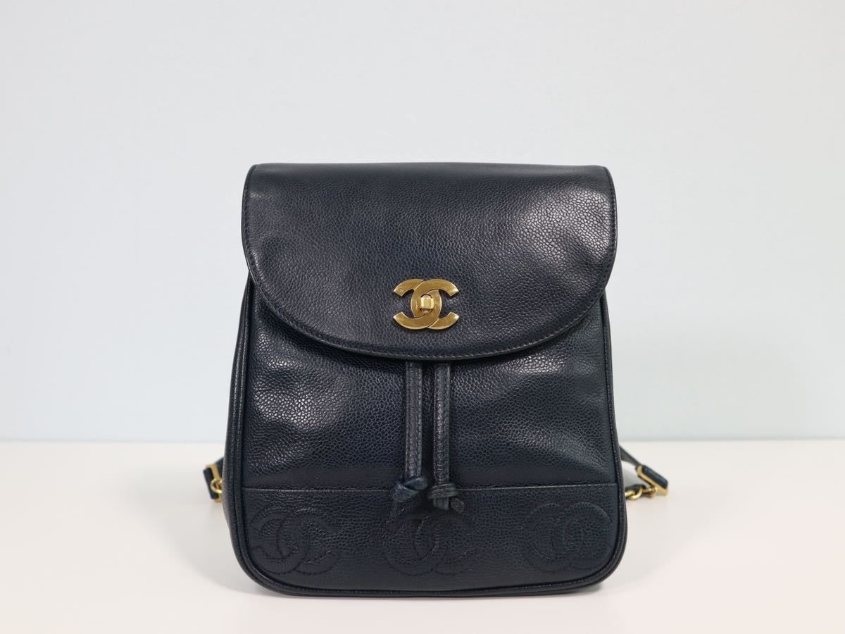 ★美品CHANELシャネルリュックサック｜キャビアスキン｜ココマークゴールド金具｜リュックバッグ｜チェーンリューク｜ショルダーバッグ