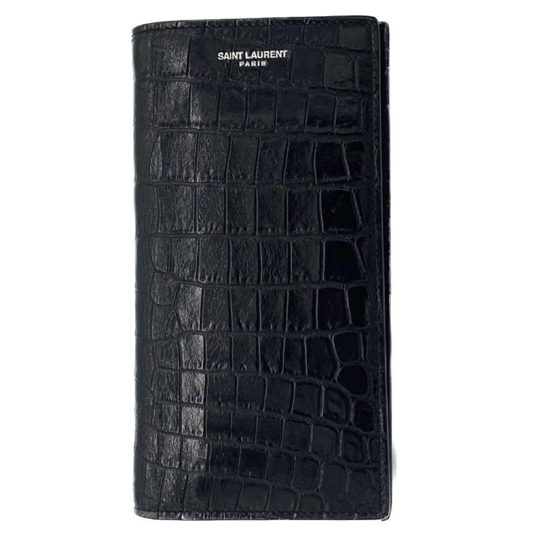 目立った傷や汚れなし】SAINT LAURENT サンローラン クロコ型