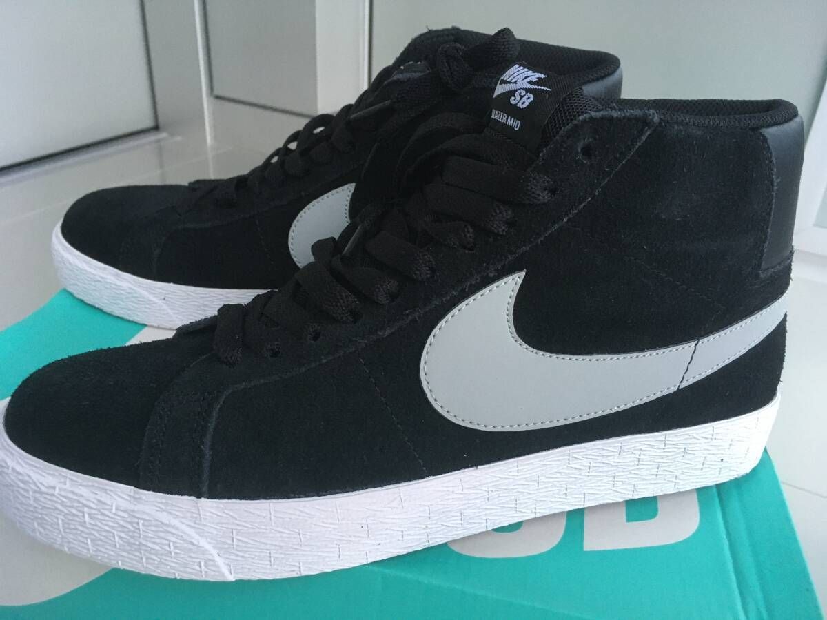 新品 ナイキ NIKE SB ZOOM ブレザー BLAZER MID スウェード　ブラック 黒　グレー　27cm スニーカー　・
