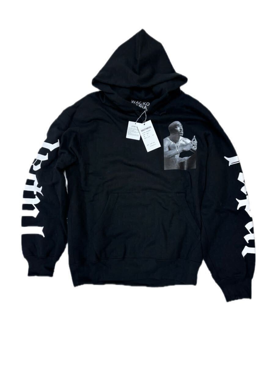 定価 31,900円　未使用　ワコマリア　サイズ L ブラック　MWACKO MARIATUPAC / HEAVY WEIGHT PULLOVER HOODED SWEAT SHIRT 