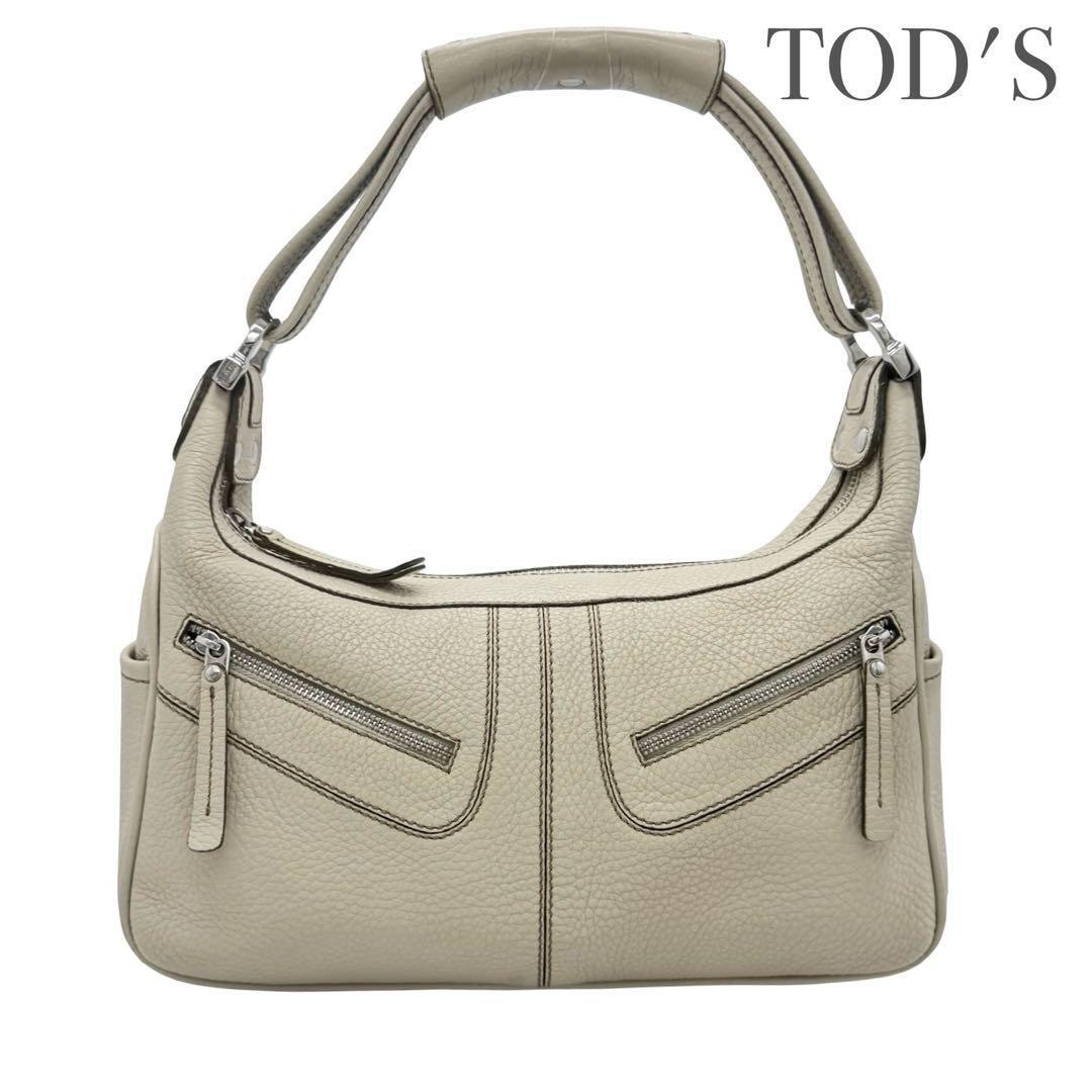 TODS トッズ レザー ハンドバッグ ワンショルダーバッグ アイボリー レディース 