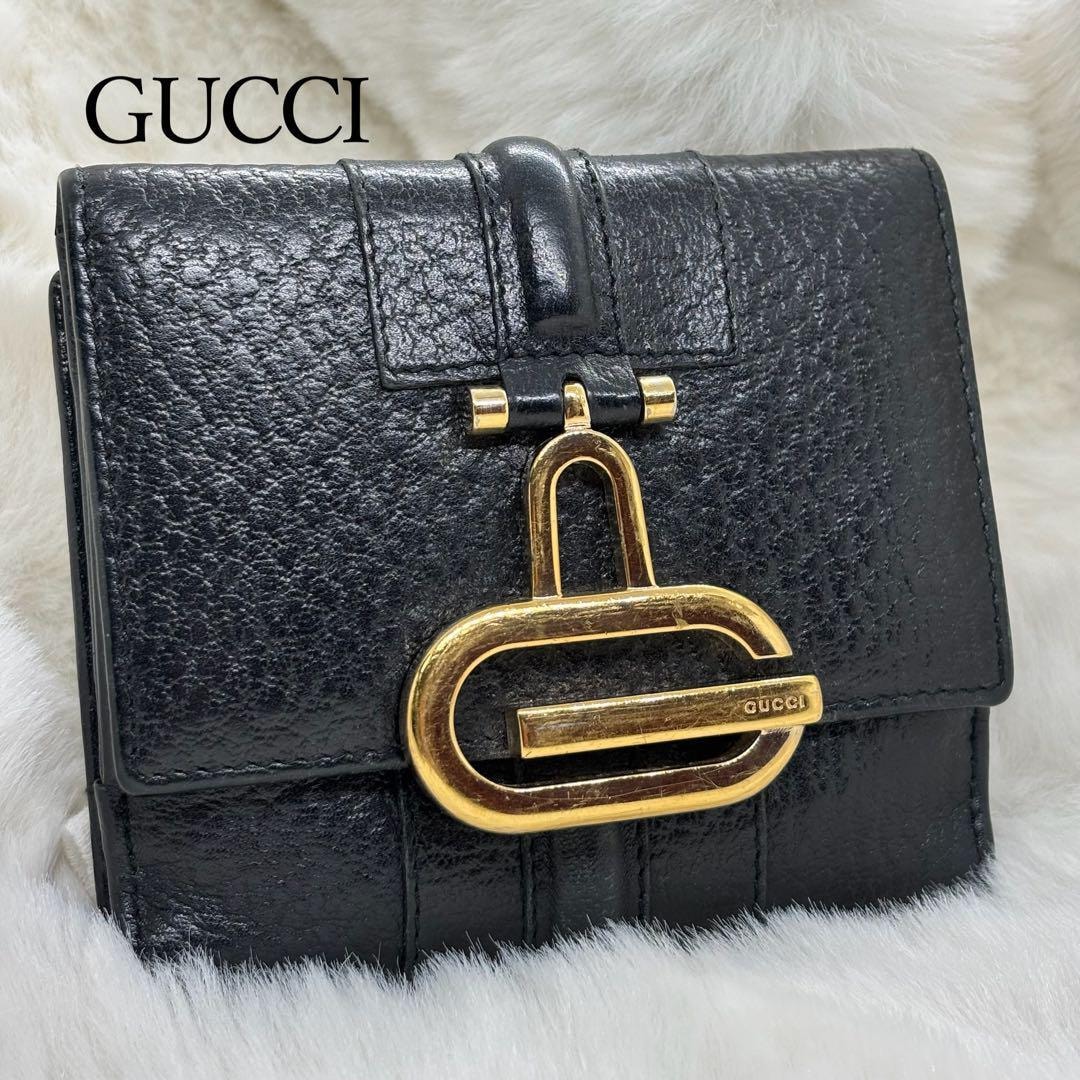 美品 グッチ マーモント ケース 小銭入れ レザー GG柄 ブラック 財布 Brandol / GUCCI グッチ 小銭入れ GGマーモント レザー コインケース付