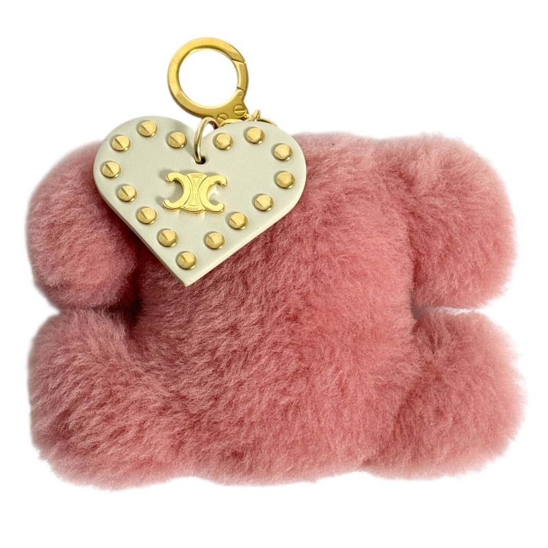 セリーヌ　レディース　トリオンフ　ポンポン　バッグ　チャーム 　ピンク