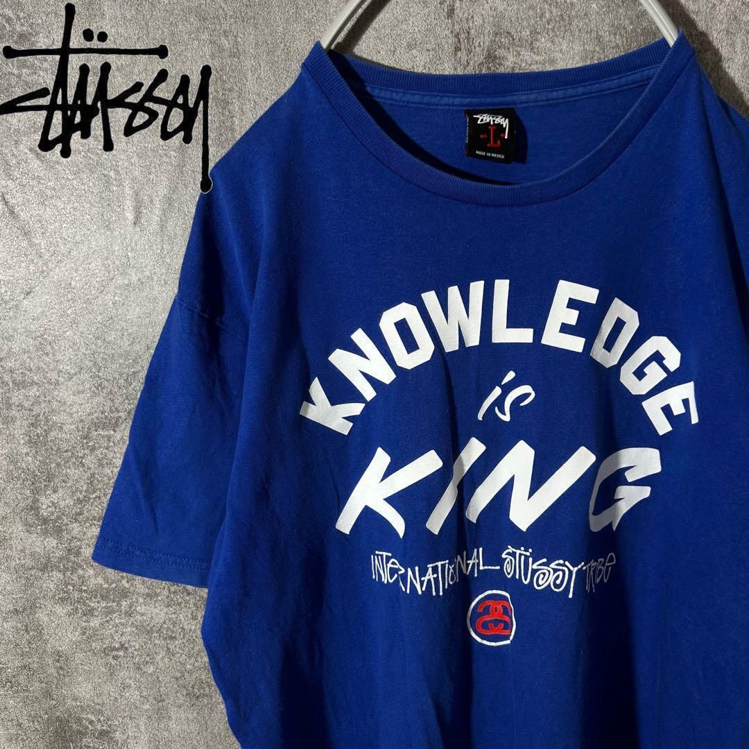 [大人気] ステューシー　Tシャツ　ブルー　KING ビックプリント　レア◎