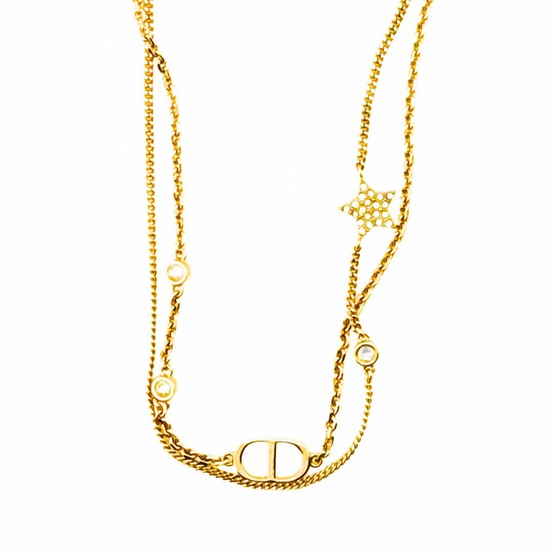 Dior Petit CD ダブルネックレス ゴールド レイヤード