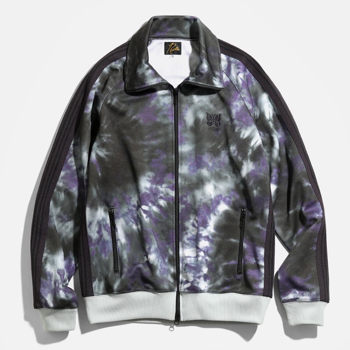 needles 21ss タイダイ　トラックジャケット　ブラック　パープル　L