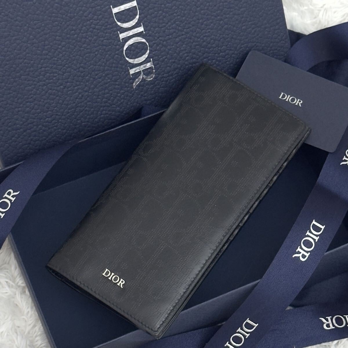 ☆極上美品☆DIOR ディオール オブリーク ギャラクシー 二つ折り 財布 ウォレット ブラック