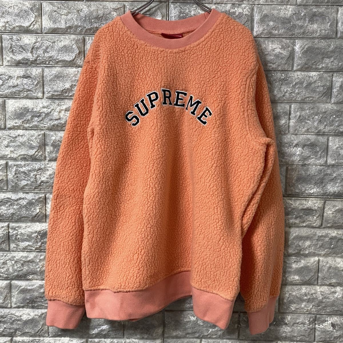 新品 正規品 シュプリーム SUPREME ポーラテック フリース スウェット ボアスウェット クルーネック トレーナー サーモンピンク