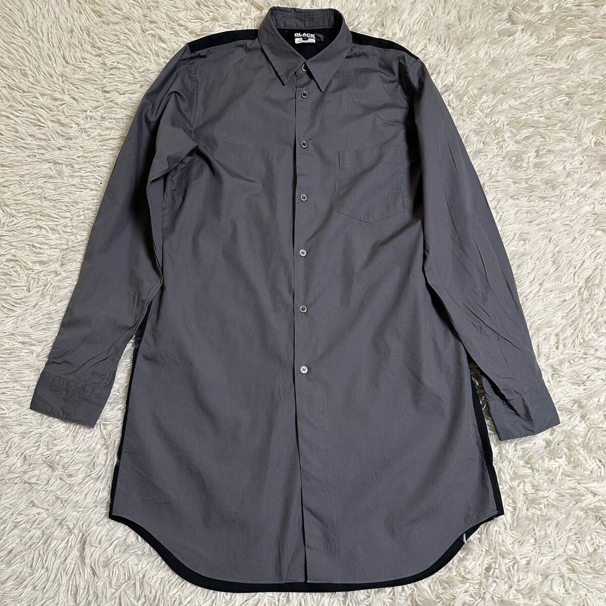 【COMMEdesGARCONS】L シャツ 長袖 ロングシャツ グレー