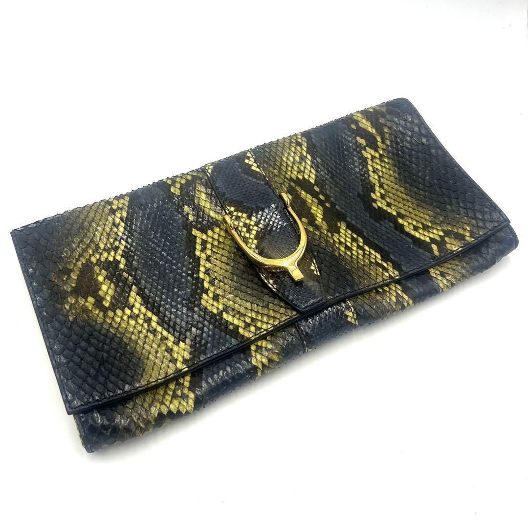 GUCCI グッチ クラッチバッグ セカンドバッグ パイソン レザー