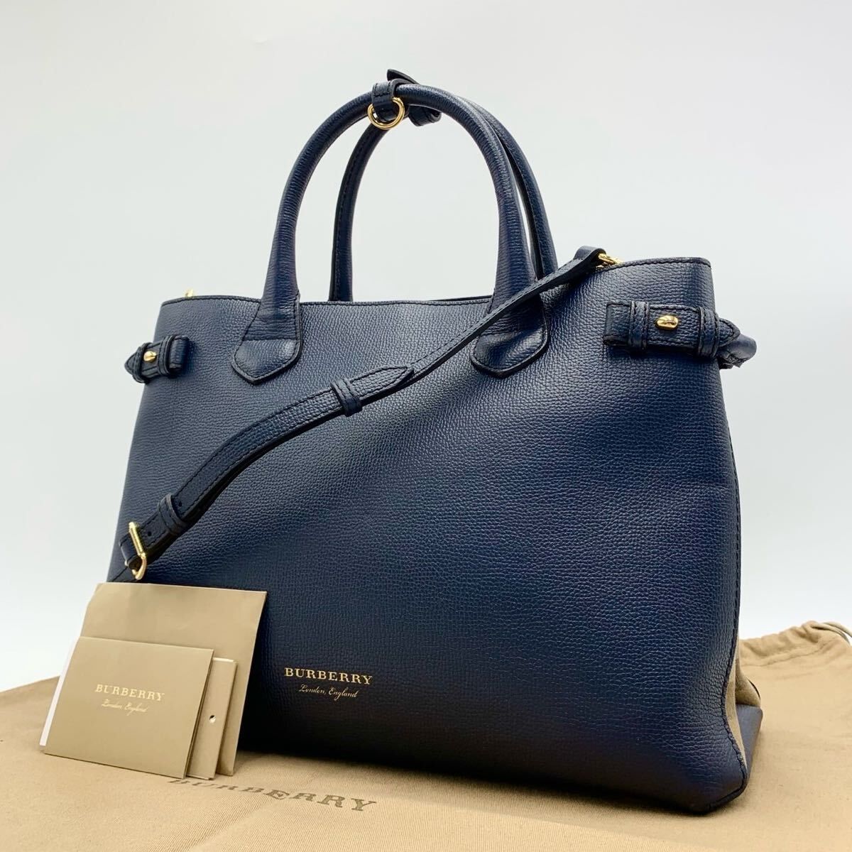 【付属品あり】Burberry バーバリー 2way バナーバッグ メガチェック ショルダー付き ハンドバッグ