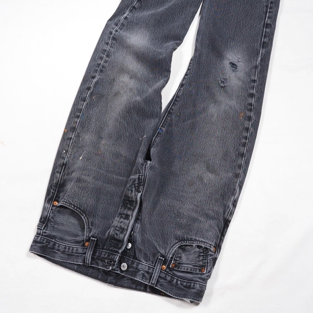 Levi’s 501 black w32 broken denim pants リーバイス ブラックデニムパンツ クラッシュ