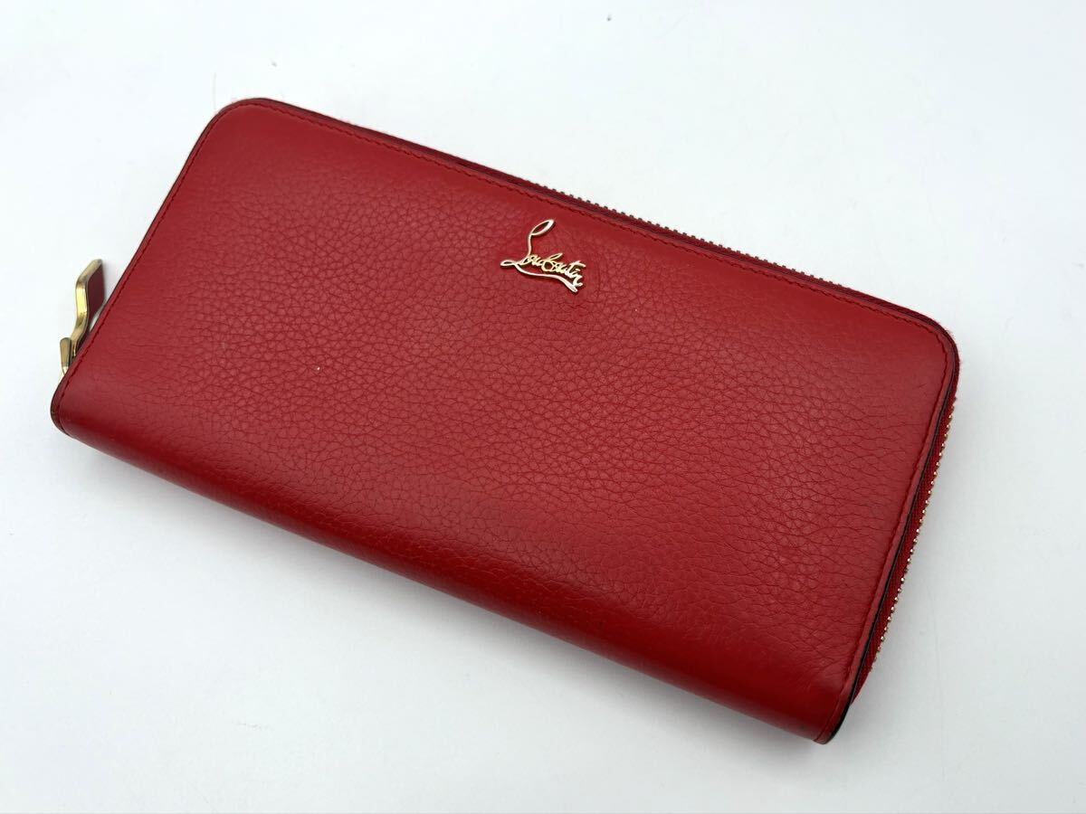 クリスチャン・ルブタン パネトーネ ラウンドファスナー長財布レッド1185061
