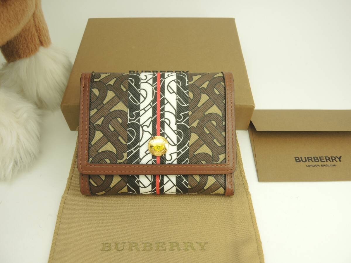 新品未使用 BURBERRY バーバリー チェック柄 ベージュ ブラウン シルバー金具 キャンバス /レザー 折り財布 コンパクトウォレット レディース 601952 【中古】 バーバリー 二つ折り財布 レディース ブランド BURBERRY チェック