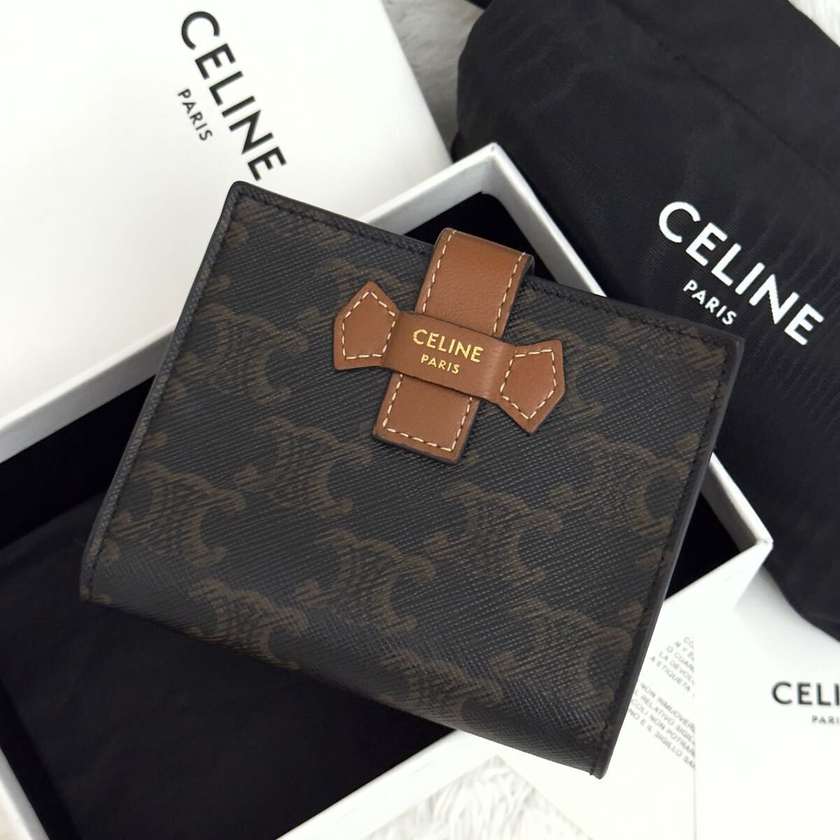 ☆極上美品☆CELINE セリーヌ トリオンフ キャンバスウォレット 財布 レザー