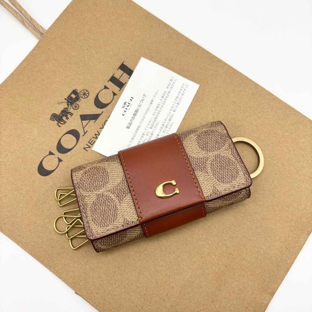 新品・未使用(ワケあり)】【COACH☆新品】 6 リング キー ケース